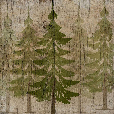 Pines Gold Ornate Wood Framed Art Print with Double Matting by Albert, Beth