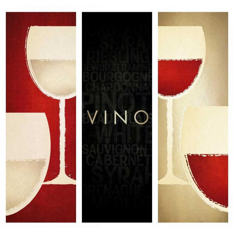 Vino II Black Modern Wood Framed Art Print with Double Matting by Drotz, Dallas