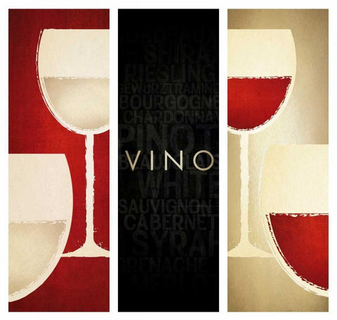 Vino II White Modern Wood Framed Art Print with Double Matting by Drotz, Dallas