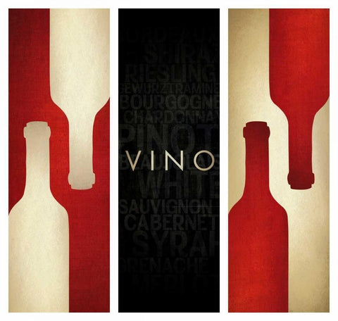 Vino III White Modern Wood Framed Art Print with Double Matting by Drotz, Dallas