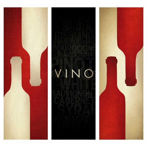 Vino III White Modern Wood Framed Art Print by Drotz, Dallas