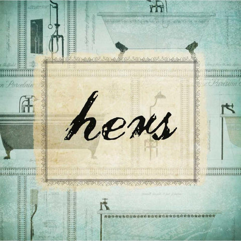 Bath Hers Black Modern Wood Framed Art Print by Drotz, Dallas