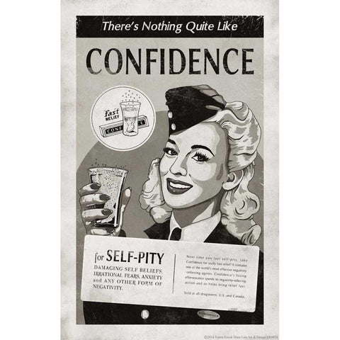 Confidence Black Modern Wood Framed Art Print with Double Matting by K, Estera