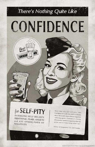 Confidence White Modern Wood Framed Art Print with Double Matting by K, Estera