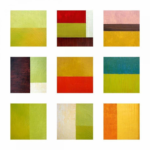 Color study collage White Modern Wood Framed Art Print by Calkins, Michelle