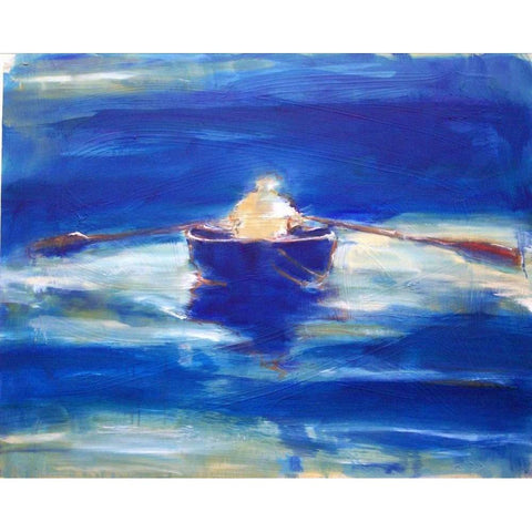 Rowing Black Modern Wood Framed Art Print by Hoffman, Kate