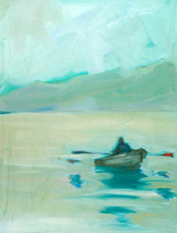 Red Oar White Modern Wood Framed Art Print with Double Matting by Hoffman, Kate