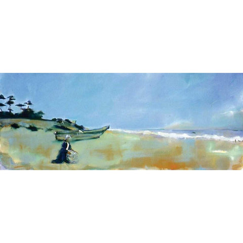 Ryoshi Black Modern Wood Framed Art Print by Hoffman, Kate