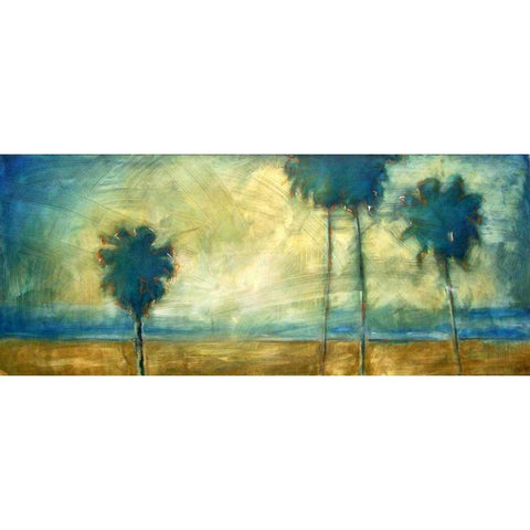 4 Palms Black Modern Wood Framed Art Print with Double Matting by Hoffman, Kate