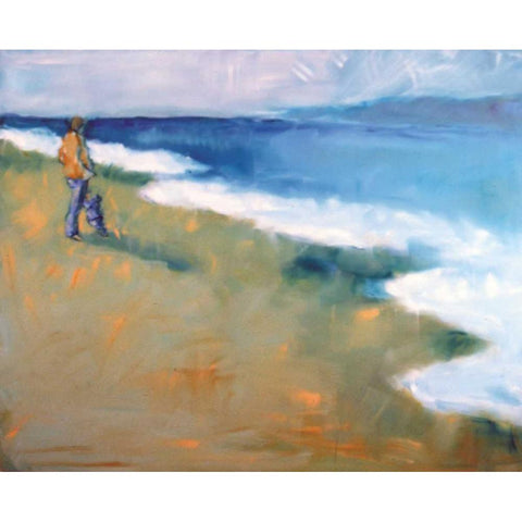 Father and Child White Modern Wood Framed Art Print by Hoffman, Kate