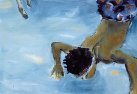 Diving for Quarters Black Ornate Wood Framed Art Print with Double Matting by Hoffman, Kate