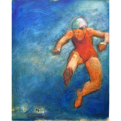 Jump Black Modern Wood Framed Art Print by Hoffman, Kate