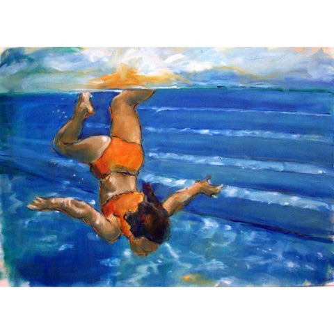 Watergirl White Modern Wood Framed Art Print by Hoffman, Kate