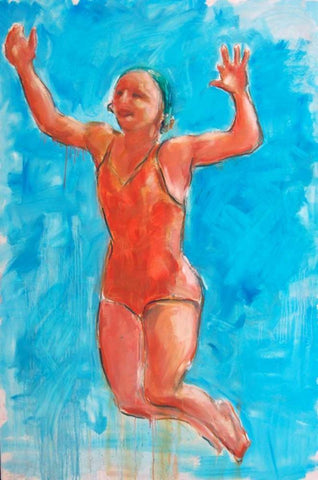 Jump 3 Black Ornate Wood Framed Art Print with Double Matting by Hoffman, Kate