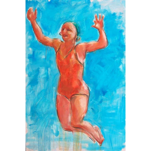 Jump 3 Black Modern Wood Framed Art Print with Double Matting by Hoffman, Kate