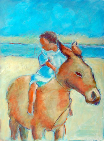 Burroboy White Modern Wood Framed Art Print with Double Matting by Hoffman, Kate