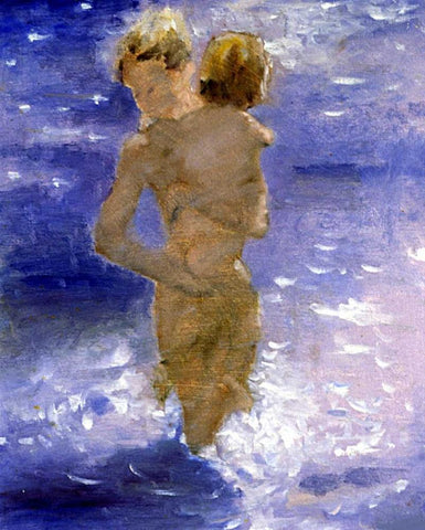 Mother and Child Black Ornate Wood Framed Art Print with Double Matting by Hoffman, Kate