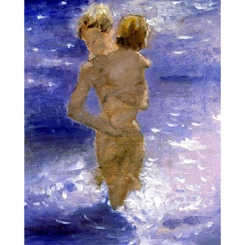 Mother and Child Black Modern Wood Framed Art Print by Hoffman, Kate