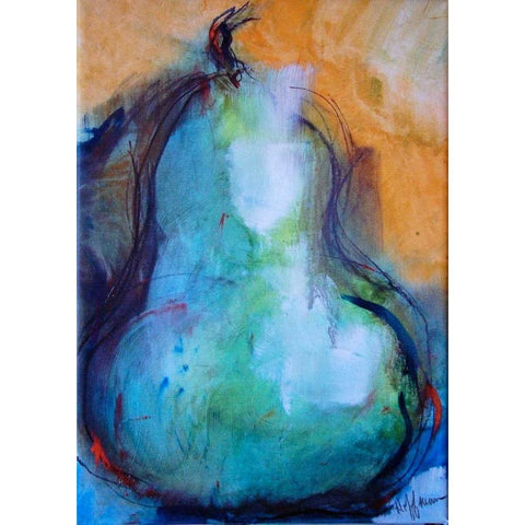 Pear Black Modern Wood Framed Art Print with Double Matting by Hoffman, Kate