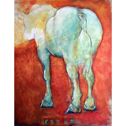 Horse Red Black Modern Wood Framed Art Print by Hoffman, Kate