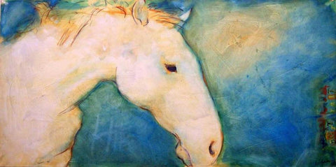 Profile White Modern Wood Framed Art Print with Double Matting by Hoffman, Kate