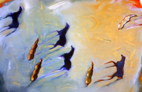 Long Shadows White Modern Wood Framed Art Print with Double Matting by Hoffman, Kate