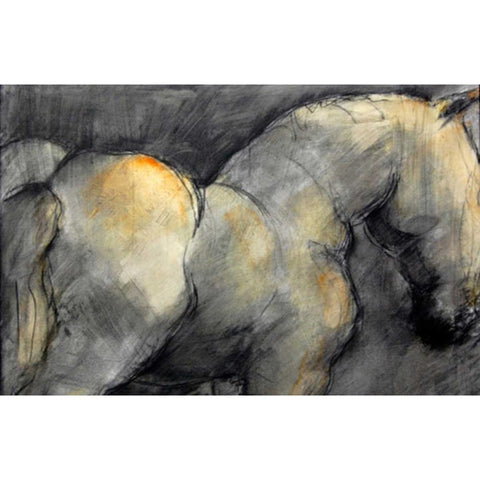 Dark Horse Black Modern Wood Framed Art Print with Double Matting by Hoffman, Kate