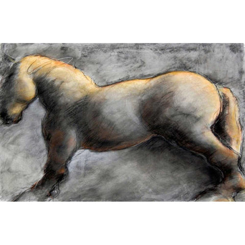Dark Horse 2 Black Modern Wood Framed Art Print with Double Matting by Hoffman, Kate
