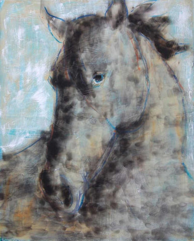 Smoke White Modern Wood Framed Art Print with Double Matting by Hoffman, Kate