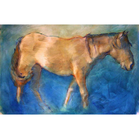 Horse Walking White Modern Wood Framed Art Print by Hoffman, Kate