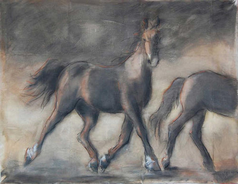 Sideways Look White Modern Wood Framed Art Print with Double Matting by Hoffman, Kate