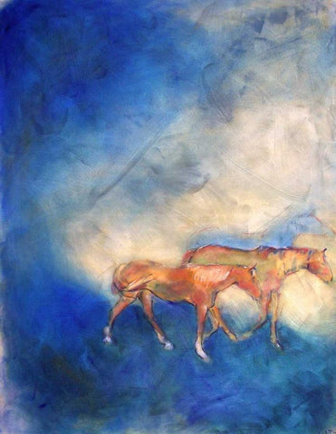 Walking Off Black Ornate Wood Framed Art Print with Double Matting by Hoffman, Kate