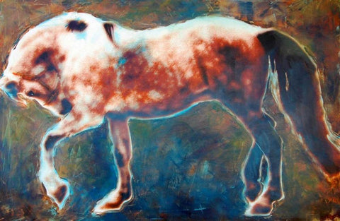 Antonio White Modern Wood Framed Art Print with Double Matting by Hoffman, Kate