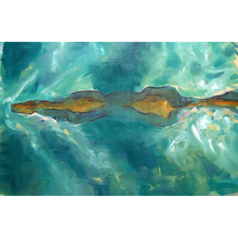 Horse Swimming Black Modern Wood Framed Art Print with Double Matting by Hoffman, Kate