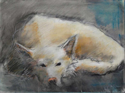 Missy White Modern Wood Framed Art Print with Double Matting by Hoffman, Kate