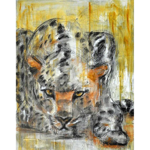 Big Cat White Modern Wood Framed Art Print by Hoffman, Kate