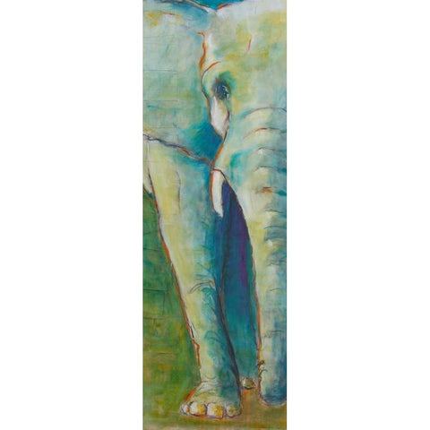 Elephant White Modern Wood Framed Art Print by Hoffman, Kate