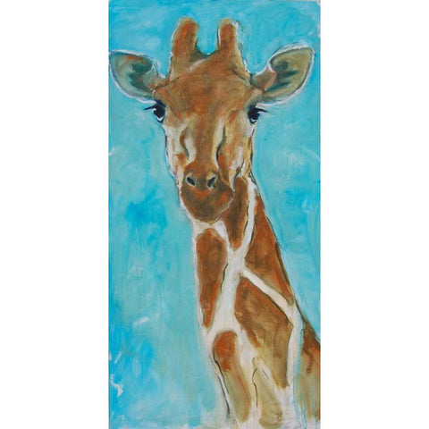 Giraffe Black Modern Wood Framed Art Print with Double Matting by Hoffman, Kate