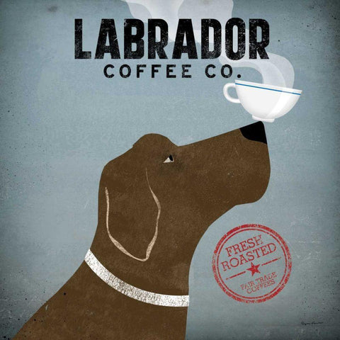 Labrador Coffee Co White Modern Wood Framed Art Print by Fowler, Ryan