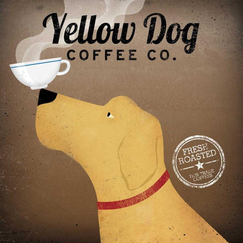 Yellow Dog Coffee Co Black Ornate Wood Framed Art Print with Double Matting by Fowler, Ryan