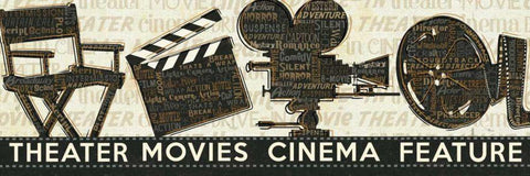 Cinema White Modern Wood Framed Art Print with Double Matting by Pela Studio