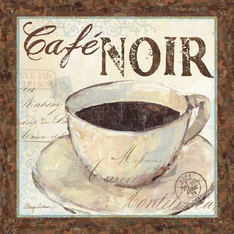 Cafe du Matin II Black Ornate Wood Framed Art Print with Double Matting by Tillmon, Avery