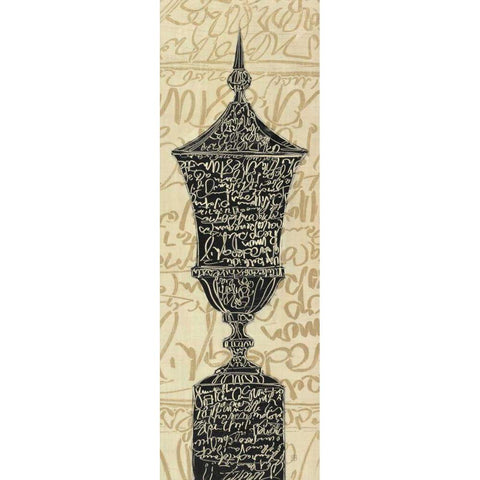 Scripted Urn I Black Modern Wood Framed Art Print by Tillmon, Avery