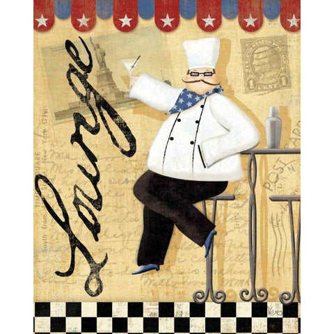 Chefs Break II Black Modern Wood Framed Art Print with Double Matting by Charron, Veronique