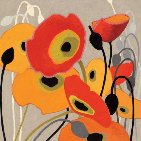 Mango Tango I White Modern Wood Framed Art Print with Double Matting by Novak, Shirley