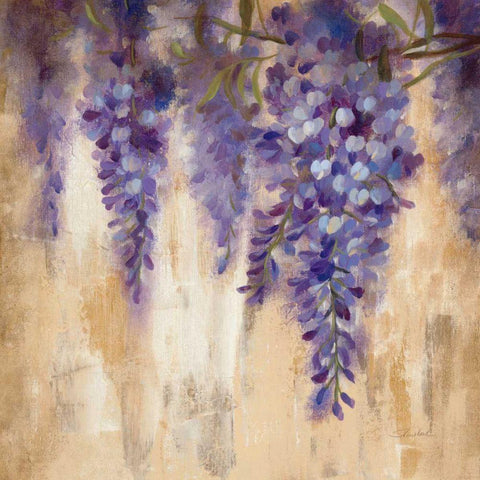 Wisteria Bloom I White Modern Wood Framed Art Print by Vassileva, Silvia