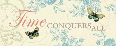 Time Flies II White Modern Wood Framed Art Print with Double Matting by Pela Studio