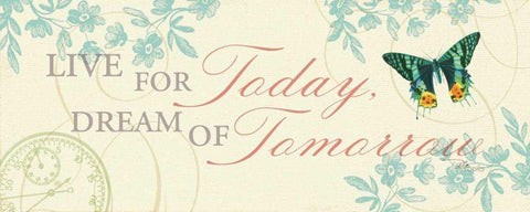 Time Flies III Black Ornate Wood Framed Art Print with Double Matting by Pela Studio