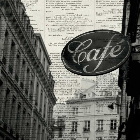 Cafe White Modern Wood Framed Art Print with Double Matting by Olivier, Marc