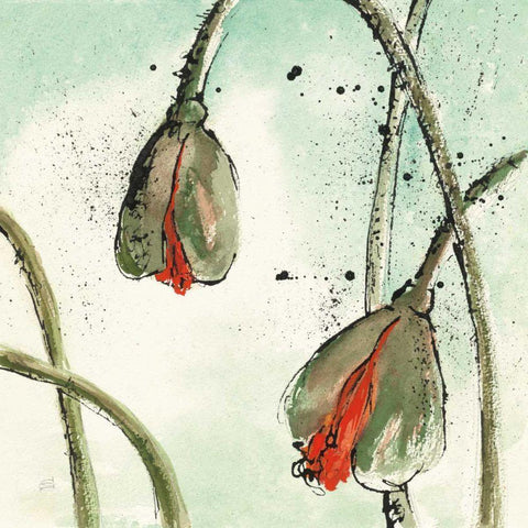 Not a California Poppy II Gold Ornate Wood Framed Art Print with Double Matting by Paschke, Chris